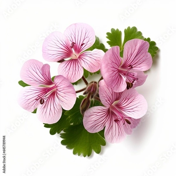 Obraz Geranium flower white background 