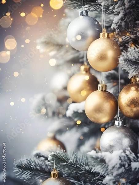 Obraz christmas background with christmas tree