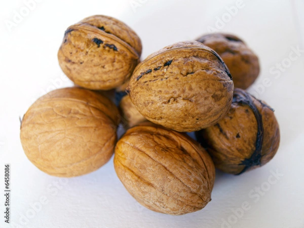 Obraz A stack of fresh walnuts.