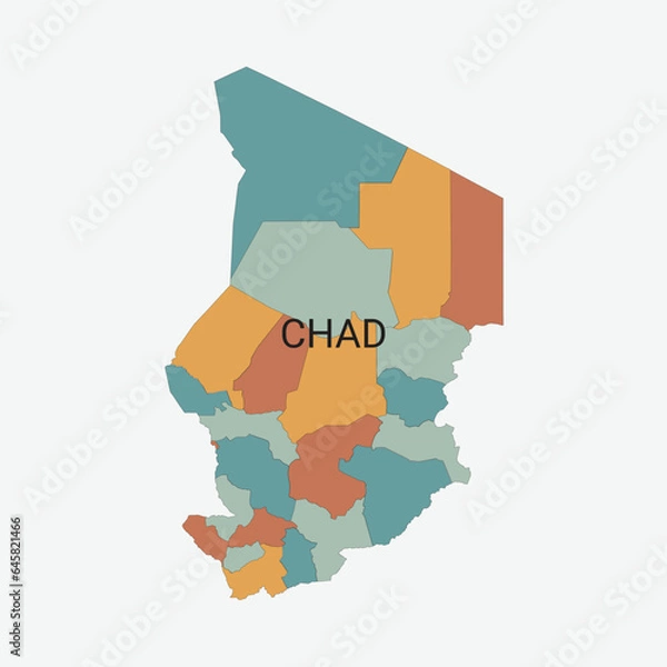 Obraz Chad vector map with administrative divisions