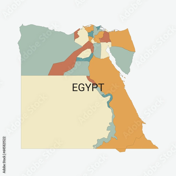 Fototapeta Egypt vector map with administrative divisions
