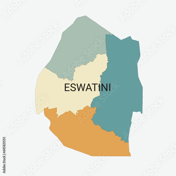 Obraz Eswatini vector map with administrative divisions