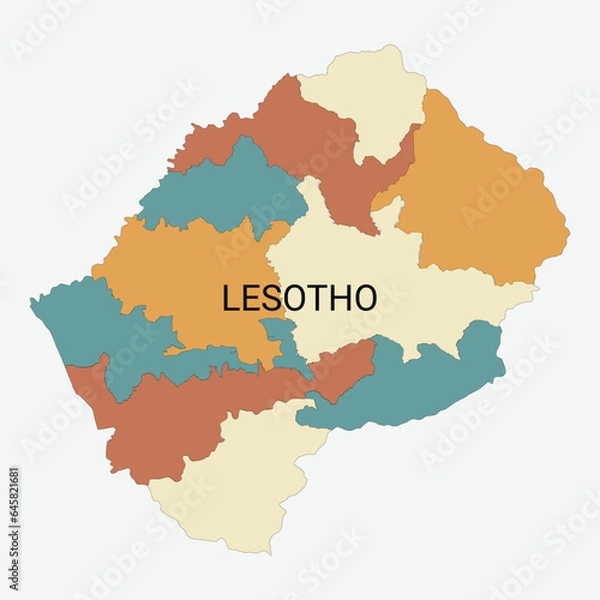 Obraz Lesotho vector map with administrative divisions