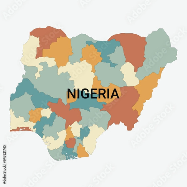 Obraz Nigeria vector map with administrative divisions