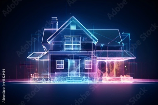 Obraz X-ray scan of an house from outside