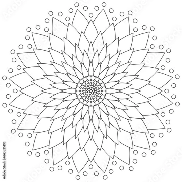 Fototapeta Mandala Ausmalbild mit transparentem Hintergrund 