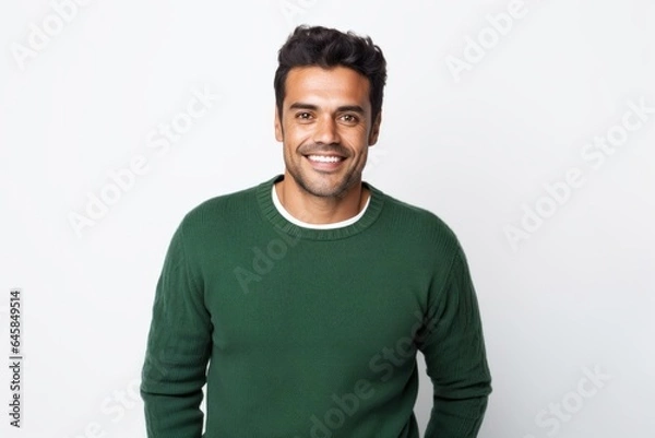 Obraz Portrait photography of a Peruvian man in his 30s against a white background