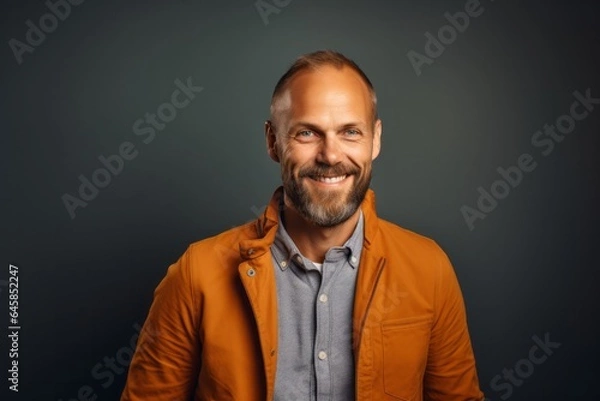 Obraz Medium shot portrait photography of a Swedish man in his 40s against an abstract background
