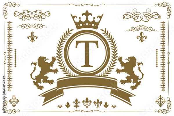 Obraz 紋章ライオンイニシャルロゴ