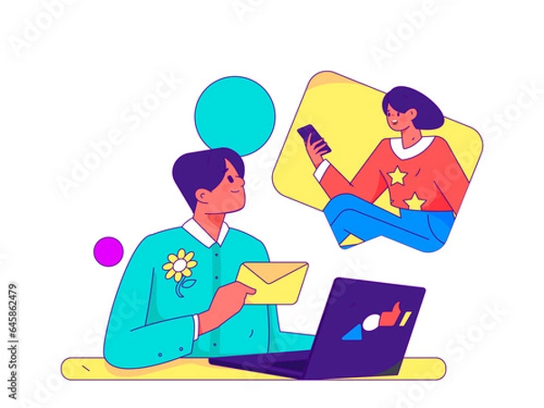Obraz Business People Flat Vector Concept Operation Hand Drawn Illustration
