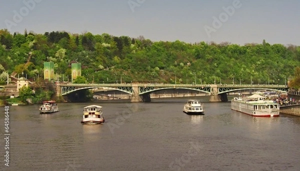 Obraz Boats on the Vltava river