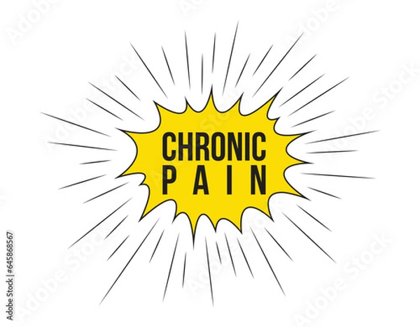 Fototapeta Chronic Pain announcement speech bubble with megaphone, Chronic Pain text speech bubble vector illustration.