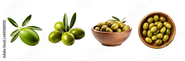 Fototapeta Olive, transparent background, isolated image, generative AI
