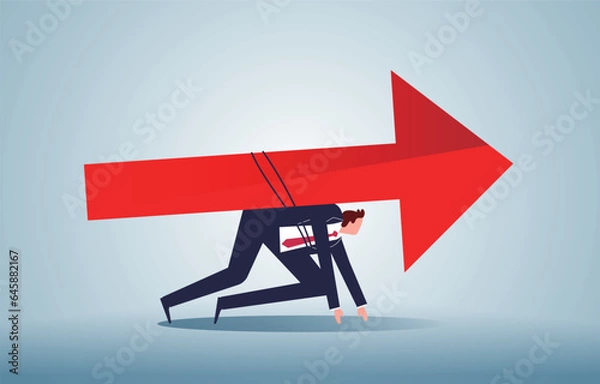 Fototapeta Career or Business Challenges, Starting a New Business or Career, Increasing Efficiency High Speed and Efficient Development, Competitive Skills and Advantages