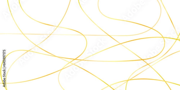 Fototapeta Light seamless pattern with golden flowing lines on a white background. Vector illustration