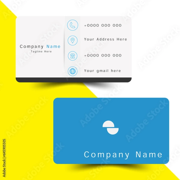 Fototapeta Double sided and modern simple business card layout. Creative and clean professional business card template.