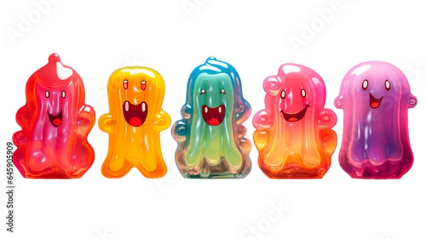 Fototapeta cute slime blob alien character with face isolated PNG series