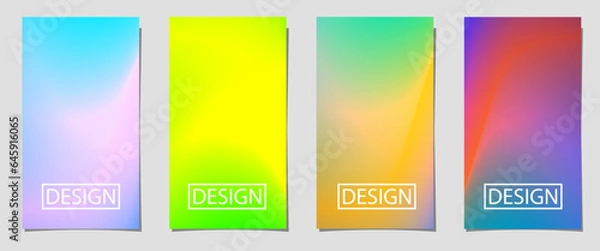 Fototapeta set of abstract backgrounds with different colorful gradations. Smooth and soft textures. Used for cover posters, banners, banners and other design backgrounds. illustration vector. ink style  
