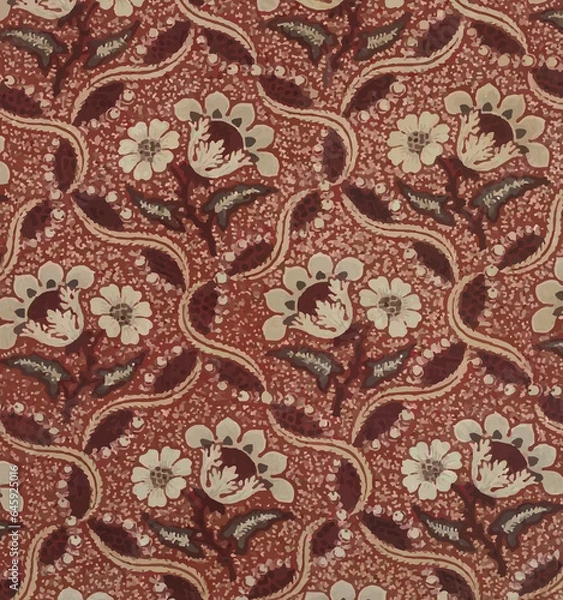 Fototapeta Abstract,Ikat,batik print,madhubani,kalamkari,block-print,Geometric,Ajrakh Pattern and Background digital printing textile