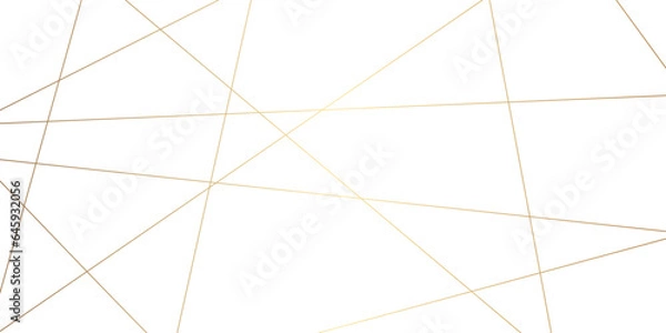 Fototapeta  Abstract golden geometric random chaotic lines for t-shirt, wall design background. Luxury premium lines background.