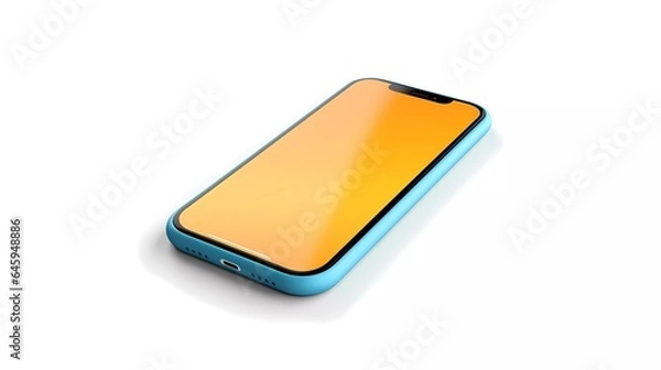 Fototapeta phone with white background.  ideal for designs related to technology, mobile apps, social media, or any project requiring an eye-catching and vibrant visual.