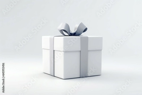Fototapeta Gift box white mockup. Generate Ai