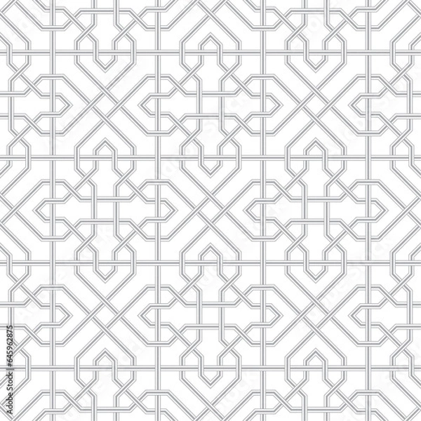 Fototapeta Geometric Pattern Background, Light Gray and white Wallpaper, Vector Illustration