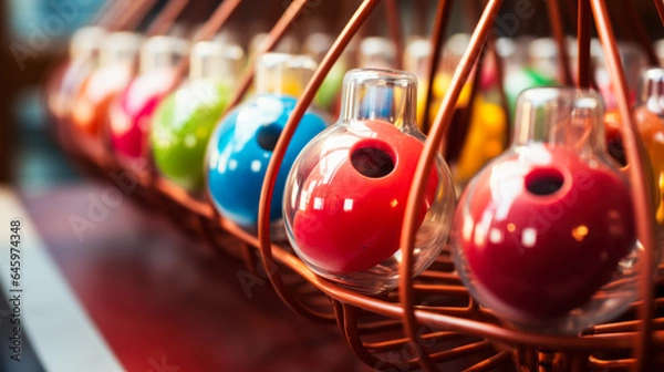 Fototapeta Raffle Adventure with Brightly Colored Bingo and Lottery Balls