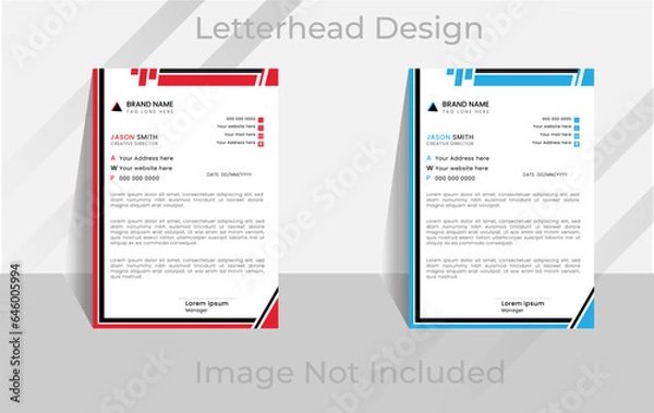 Fototapeta modern business letterhead in abstract design, Minimalist concept business style letterhead template design.