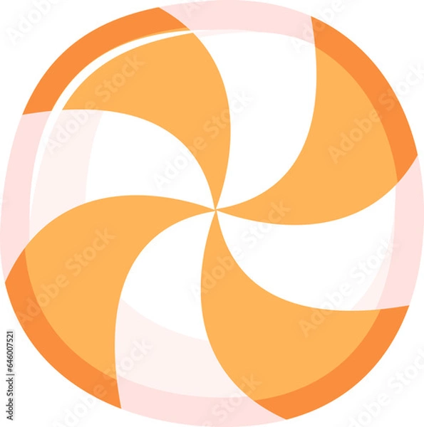 Fototapeta Spiral Orange Striped Candy Swirls for Halloween Delights Isolated : A colorful assortment of Halloween candy swirls, each featuring vibrant orange stripes in a delightful spiral twist.