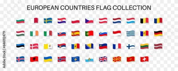Obraz European countries flags collection. Vector EPS 10