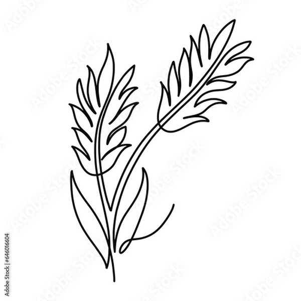 Fototapeta Vector continuous one line Paddy illustration