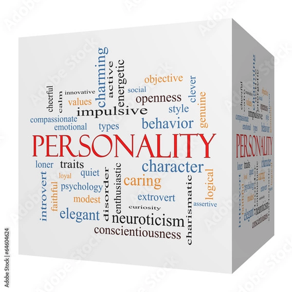 Obraz Personality 3D cube Word Cloud Concept