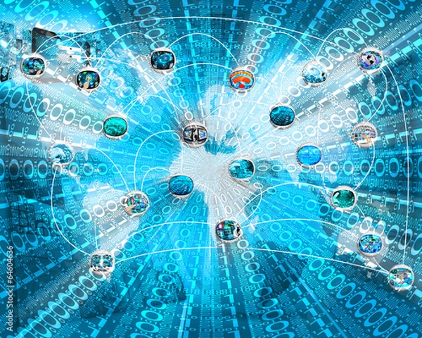 Fototapeta background of binary code