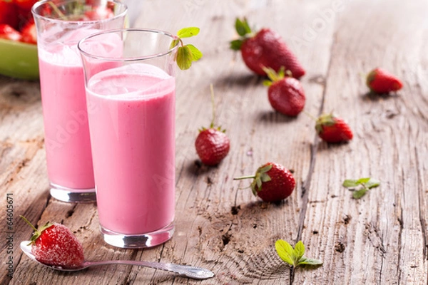 Fototapeta strawberry smoothie