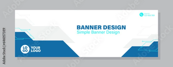 Obraz Modern banner in futuristic style.web banner templates, information protection, big data, Scientific, technology and technical concept.