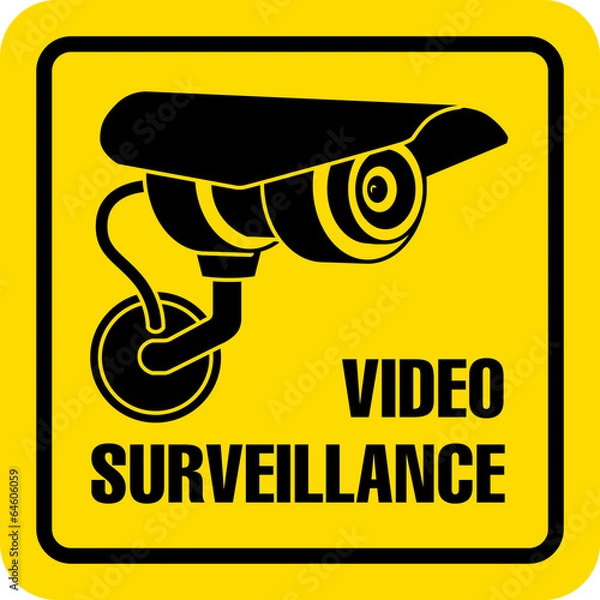 Obraz Video surveillance sign. CCTV.