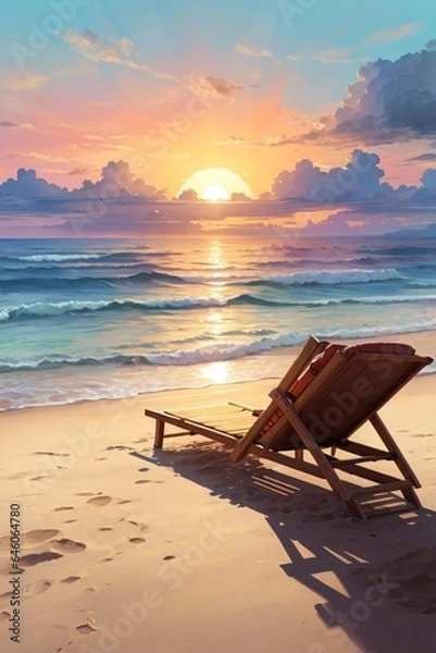 Fototapeta sunset on the beach