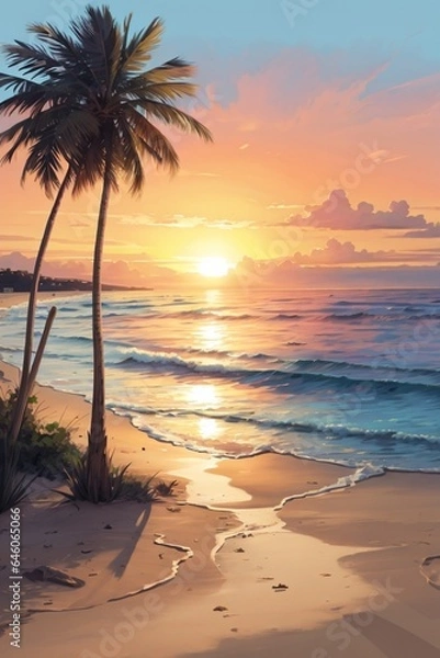 Obraz sunset on the beach