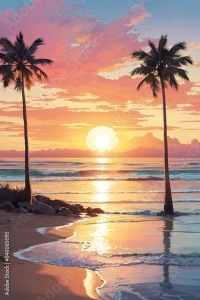 Obraz sunset on the beach