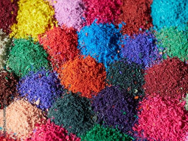 Fototapeta multi-colored shavings of colored pencil lead
