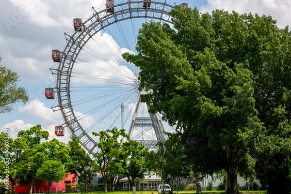 Fototapeta Ferris wheel in the Prater Park in Vienna