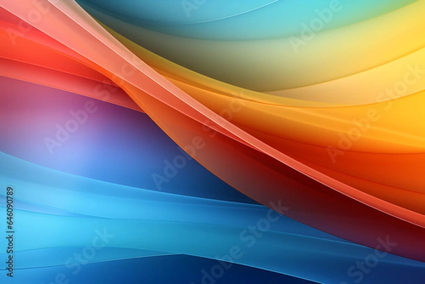 Obraz multi-colored abstract background, smooth lines, waves, rainbow color,AI_Generated