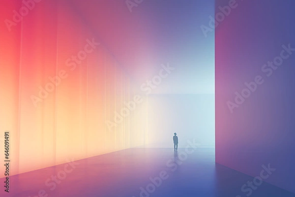 Obraz AI Generated, multi-colored abstract background, smooth lines, waves, rainbow color,