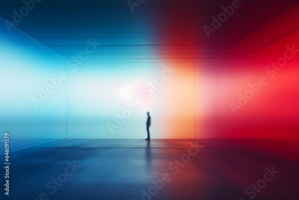 Obraz AI Generated, multi-colored abstract background, smooth lines, waves, rainbow color,