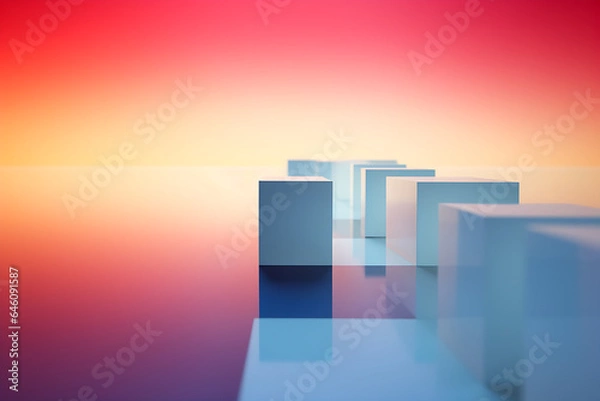 Obraz AI Generated, multi-colored abstract background, smooth lines, waves, rainbow color,