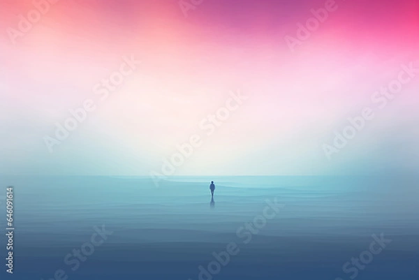 Obraz AI Generated, multi-colored abstract background, smooth lines, waves, rainbow color,