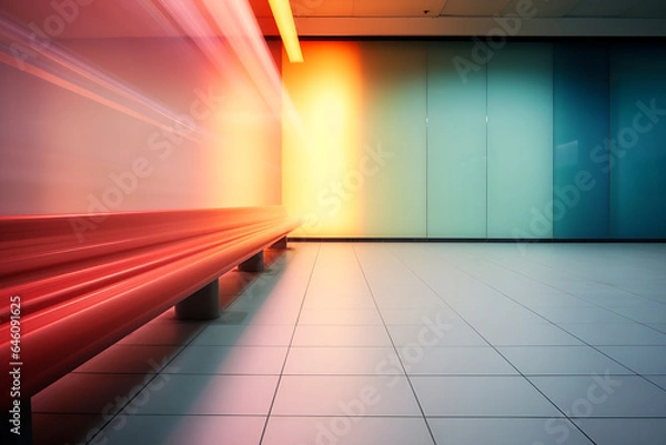 Obraz AI Generated, multi-colored abstract background, smooth lines, waves, rainbow color,