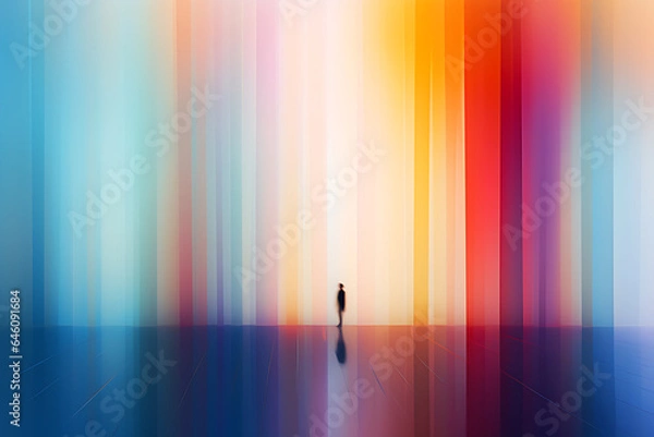 Obraz AI Generated, multi-colored abstract background, smooth lines, waves, rainbow color,