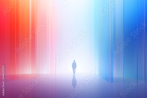 Obraz AI Generated, multi-colored abstract background, smooth lines, waves, rainbow color,